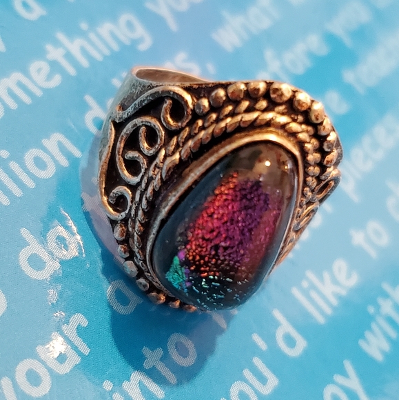 Witchy Multichromatic Silver Ring Size 8/8.5 - Picture 5 of 7